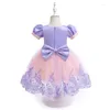 Meisjesjurken 1 2 3 4 5 6 jaar Babymeisjes Kleed Sweet Lace Bow Christmas Little Princess Birthday Party Kinderkleding Zuigelingen Vestidos