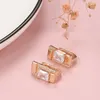 Boucles d'oreilles Stud Kinel Classic 585 Rose Gol White Natural Zircon Big Simple Korean For Women To Gadand 2024