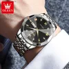 Orologi tascabili OLEVS 9931 MENS QUALZO STRAP ACCIAIO INSOLSE SOLIDE CON Diamond Design Business Business Business Waterproof Clive L240402