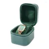Casci di gioielli con manica da orologio compatto scatola di stoccaggio resistente custodia versatile per la presentazione di gioielli in pelle PU