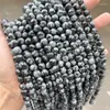 Gemystones en vrac Stone Natural Snowflake Obsidian Albaster Beads Round pour les bijoux Making DIY Bracelet Collier 6 8 10 mm Accessoire