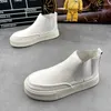 Casual schoenen High Top Sneaker Men Designer Ankle Boots Fashion MicroFiber Leather bovenste verhoogde interne platte platformbord