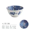 Bowls Blue Cherry Blossom Ceramic Plates Dishes Japanese-style Tableware Household Rice Bowl Large Of Noodles Frutero