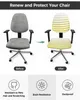 Sandalye, geometrik şerit sarı gradyan elastik koltuk bilgisayar kapağı çıkarılabilir ofis slipcover bölünmüş koltuk kapsar