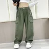 Broek 2024 tieners Girls Fashion Cargo Pants For Teen Cool met losse stijl Kids Cotton Sport 5-14 jaar