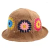 Boinas adolescentes crochê chapéu de balde de senhoras esportes ao ar livre pescador para mulheres adolescentes casuais primavera verão protetor solar
