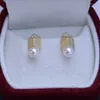 Pendientes de semental ED171 LEFEI Fashion Luxury 6-7 mm Strong Lustre pocos fallas de agua dulce perla geométrica rectángulo de mujeres S925 joyería de plata