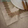 テーブルクロスリネンのテーブルクロス刺繍レースエッジエッジ素朴な農家カフェダイニングルームの装飾屋外ピクニック