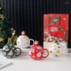 Canecas xícaras de café xícara de natal xícara de desenho animado criativo planeta com tamp caneca presente para presente de aniversário decoração de casa