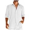 Мужские повседневные рубашки 2024 весна летняя блузя хлопчатобумаж