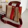 Bag Bankuo 2024 Automne Tote Sacs Femme Tricoter les sacs à main décontractés tissés Grand acheteur Femelle voyage x320