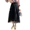 Skirts Women's Spring Summer Midi Skirt Ruffle Trim Bow Decor Pleated Flowy A-line For Travel Beach Shopping