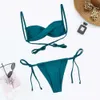 2024 Nieuwe dames solide kleur gedraaide tas sexy bikini zwempak dames zwempak