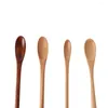 Spoons Wooden For Cooking Honey Server Tea Coffee Stirring Paint Color Scoops Long Handle Accessories