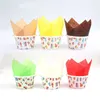 Backformen 50pcs DIY Muffins Papierkuchen Dekorieren Werkzeuge Cupcake Liner Wrapper Tulpbrotformzubehör C2669