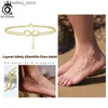 Bracelets de cheville orsa bijoux 925 Sterling Silver Fashion Infinity Satellite Chain de cheville pour femmes Barefoot chaîne de plage bijoux SA16 L46