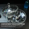 Dinnerware Sets Round Serving Tray Trays Vegetable Compartment Snack Container Candy Holder Acrylic Wedding Storage Fruit Platter