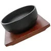 Bowls Household Bowl Bibimbap Cast Iron Spaghetti Noodle Container Sizzling Pot Wooden Daily