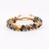 STRAND Mode 4 mm 6 mm 8 mm Natuurlijke stenen Handgemaakte sieraden Tiger Eye gevlochten Macrame Bracelet Women Gift