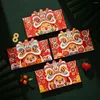 Enveloppe-cadeau 12pcs 2024 Spring Festival National Tide Red Enveloppe Lion Dance Year's Bag Chinese