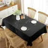 Table Cloth Simple Style Restaurant Decoration With Black And White Rectangular Tablecloth Outlining Lines Facial Contours