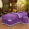 Bedding Sets Lace com bordas 4pcs beleza salão de massagem capa de cama de camas de camas de camisa de camas de camas de pastagem de covers de alvenaria