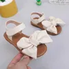 Childrens Sandals Summer Bow Soft Sole Beach Shoes Girls Kids Flats Peuter Children's Sandal Girl Shoes 240328