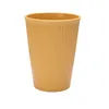 Mugs 4pcs Wheat Straw Water Cup Household Coffee Set Minimalist Creative Vertical Pattern Tooth Gargle