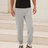 Men's Pants Fashion Mens Casual Bottoms Gym Fitness Workout Sport Trousers Man Elastic Waist Side Split Button Sweatpants Jogger