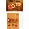 Placas decorativas LED Christmas Light Energing Protection Protection Bateria lâmpada de mesa (30 x 15 cm) Drop