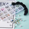 Andere Pandahall -DIY -sieradenkits met 180 pc 8 mm ronde gedrukte porseleinen kralen en nylon draad nylon string voor kralen sieraden maken