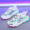 Fitnessschuhe Designerinnen Frauen Chunky Sneakers Plattform Schnürung grünes lässiges Frau Mesh atmungsaktivem Modebaker weiblicher Trainer 2024