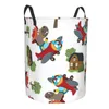 Laundry Bags Foldable Basket For Dirty Clothes Cute Horse Airplane Storage Hamper Kids Baby Home Organizer