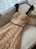 Sukienki swobodne w stylu europejskim Pasek szampana 2024 Seksowna seksowna sukienka z gazy z gazy francuską y2k kawaii vestidos żeńska