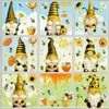 Window Stickers Bee Day Static Electricity Gnome Dwarf Creative Home Decoration Glass Door