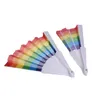 Arts and Crafts Rainbow Fan Plastic Printing Colorf Home Festival Decoration Craft Stage Performance Performance Dance Fans Drop Livilor Garden DH435