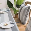 Tafelkleed grijze strepen katoen linnen tafelkleed Noordse stijl elegantie stofveilige hoes voor dineren terdic tafelbladdecoratie