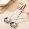 Spoons WORTHBUY 304 Stainless Steel Soup Spoon Cute Tableware Kitchen Ladle Long Handle Scoop Household Cutlery Serving