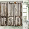 Douchegordijnen vintage houten deur boerderij schuur houten board groene wijnstokken planten polyester stof badkamer gordijn decor met haken