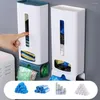 Opslagflessen muurhangende vuilniszak doos keuken plastic houder organisator badkamer vuilniszakken dispenser accessoires