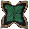 Écharpe écharpe 130 cm bandana vert léopard de soie femme carrée carrée pour les dames châle de la mode