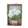 Frames 3D Artificial Flower Po Frame For Bouquet Carnation Plants Wooden Handmade Crafts Wedding Party Home Living Room Decoration