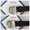 Fashion Luxury Designer Belt Leather Belt for Woman Luxury Alphabet Belt Gold Gold Smoothle Feminino 3,8-3.4-2.8-2.0cm com caixa