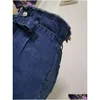 Dames jeans hoge taille deckle rand taille riem broek vrouwen opstaan kleding valentijn cadeau drop levering kleding kleding dhbns