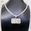 Custom CEO initial letter necklace 925 silver vvs moissanite hip hop jewelry iced out pendant