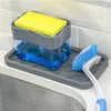 Жидкий мыльный дозатор 2 в 1 насос с губкой ручной печати кухонные инструменты для мытья посуды