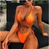 2019 Summer New Women's Wear's Husping Neck Short Short Top Trianging Triangle Pants Bikini Set for Women