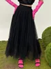 Saias de tule para mulheres de longa duração Tutu Fairy Salia em camada de uma linha de malha elástica da cintura dama de honra Papticoat