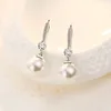 Orecchini penzolanti Fine Silver Placted Crystal Noble Zircone Pearl Ciondoli per donna Engagement Princess Wedding Luxury Cute