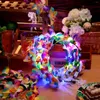 Party Decoration Light Up Tropical Orchid Flower Crown Pannband för kvinnor Girls Led Hårkrans Hawaii Beach Wedding Christmas Supplies